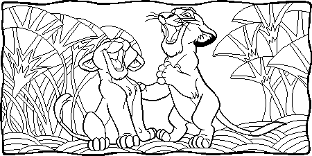 Simba And Nala  Coloring Page